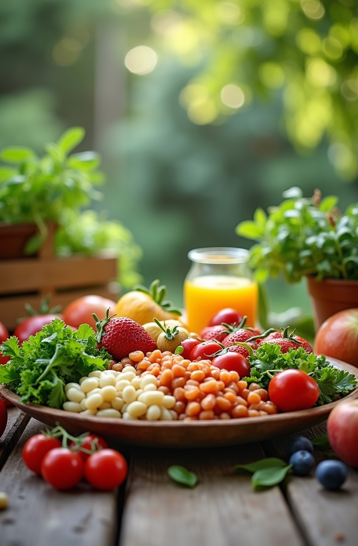 Fresh, colorful ingredients for healthy meals